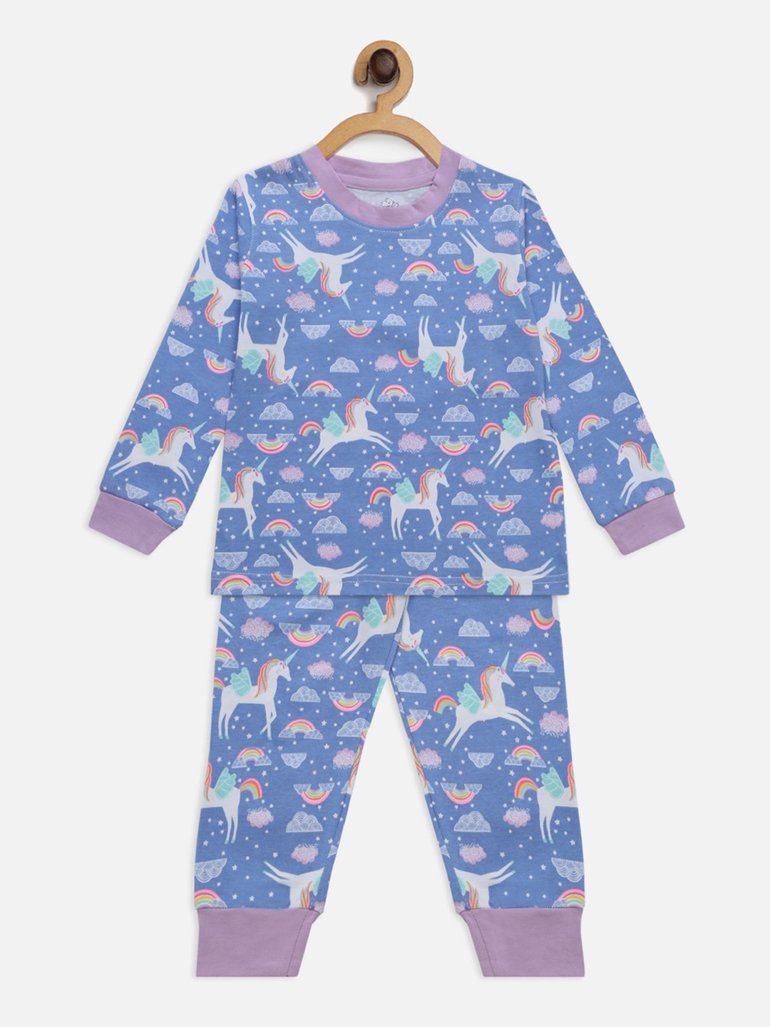 

Hippodrome Girls Blue & White Printed Night suit