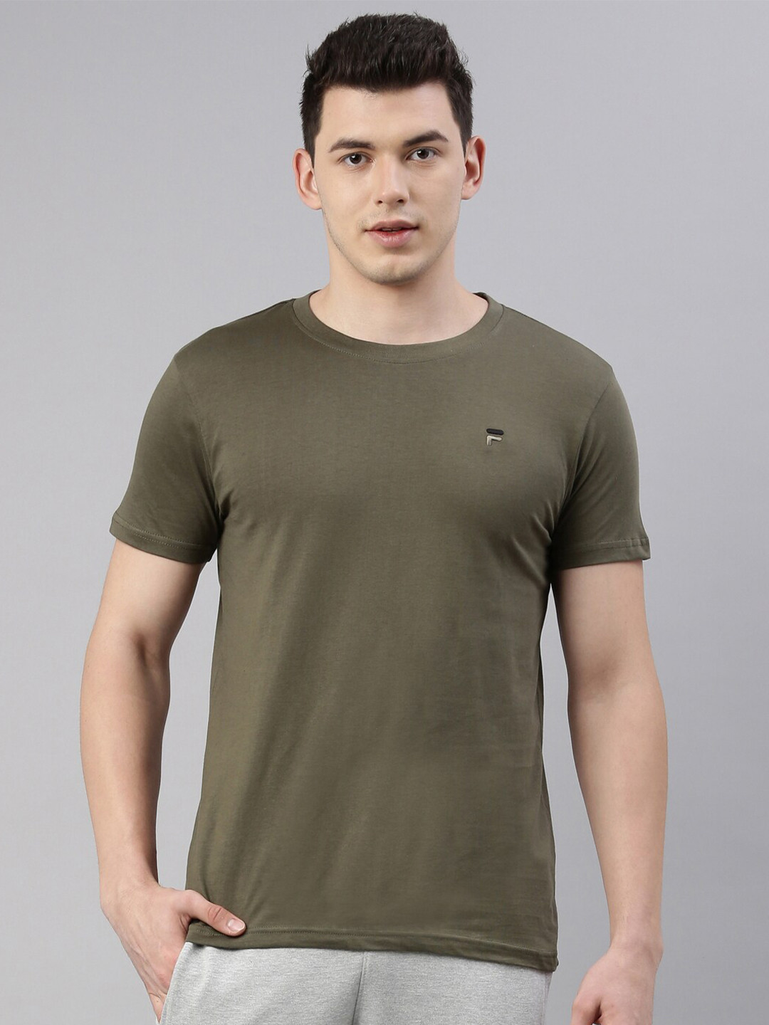 

FILA Men Green Organic Cotton Training or Gym T-shirt