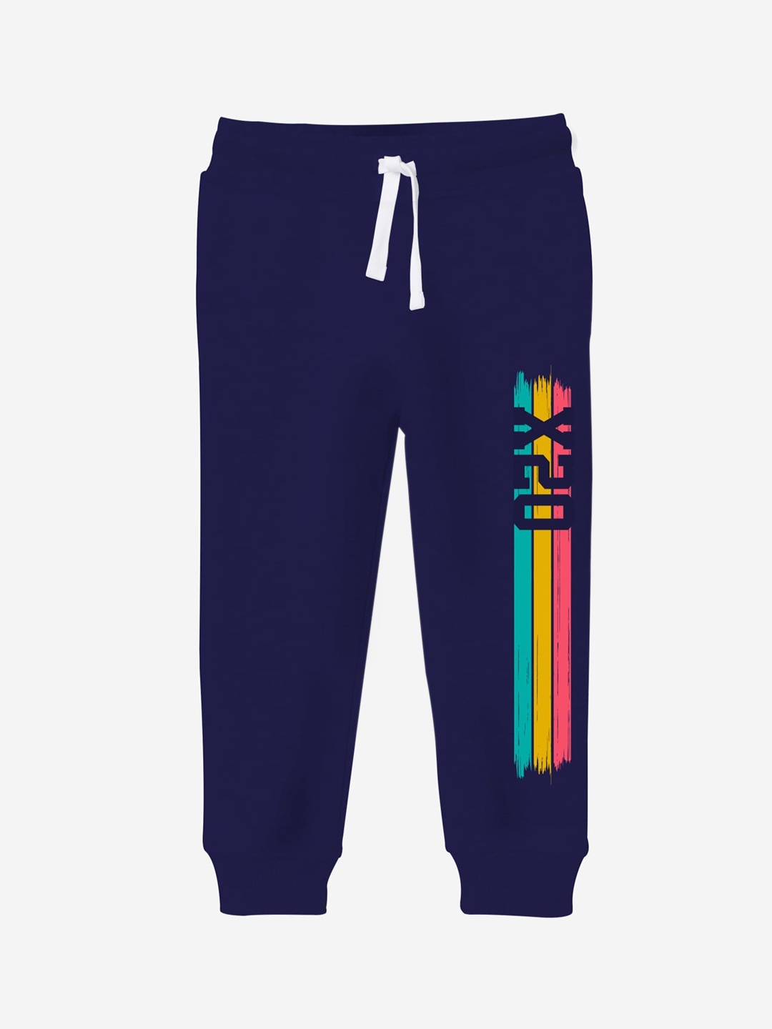 

x2o Boys Navy Blue Graphic Printed Slim-Fit Cotton Track Pants