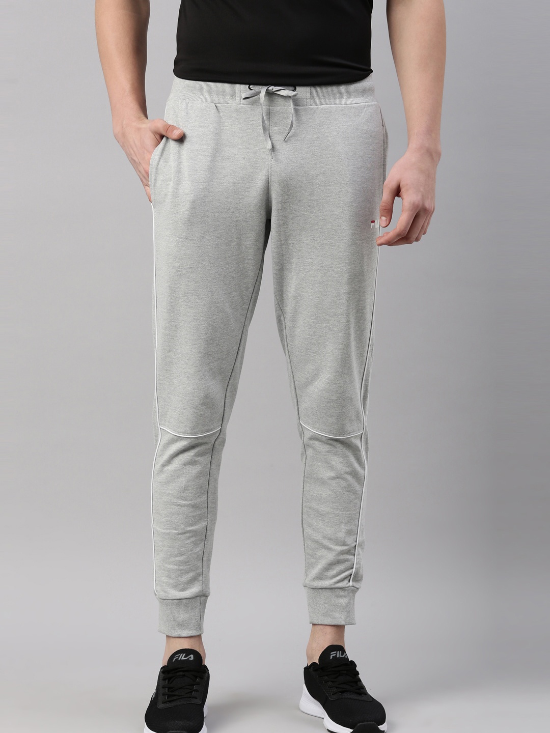 

FILA Men Grey Solid Cotton Track Pants