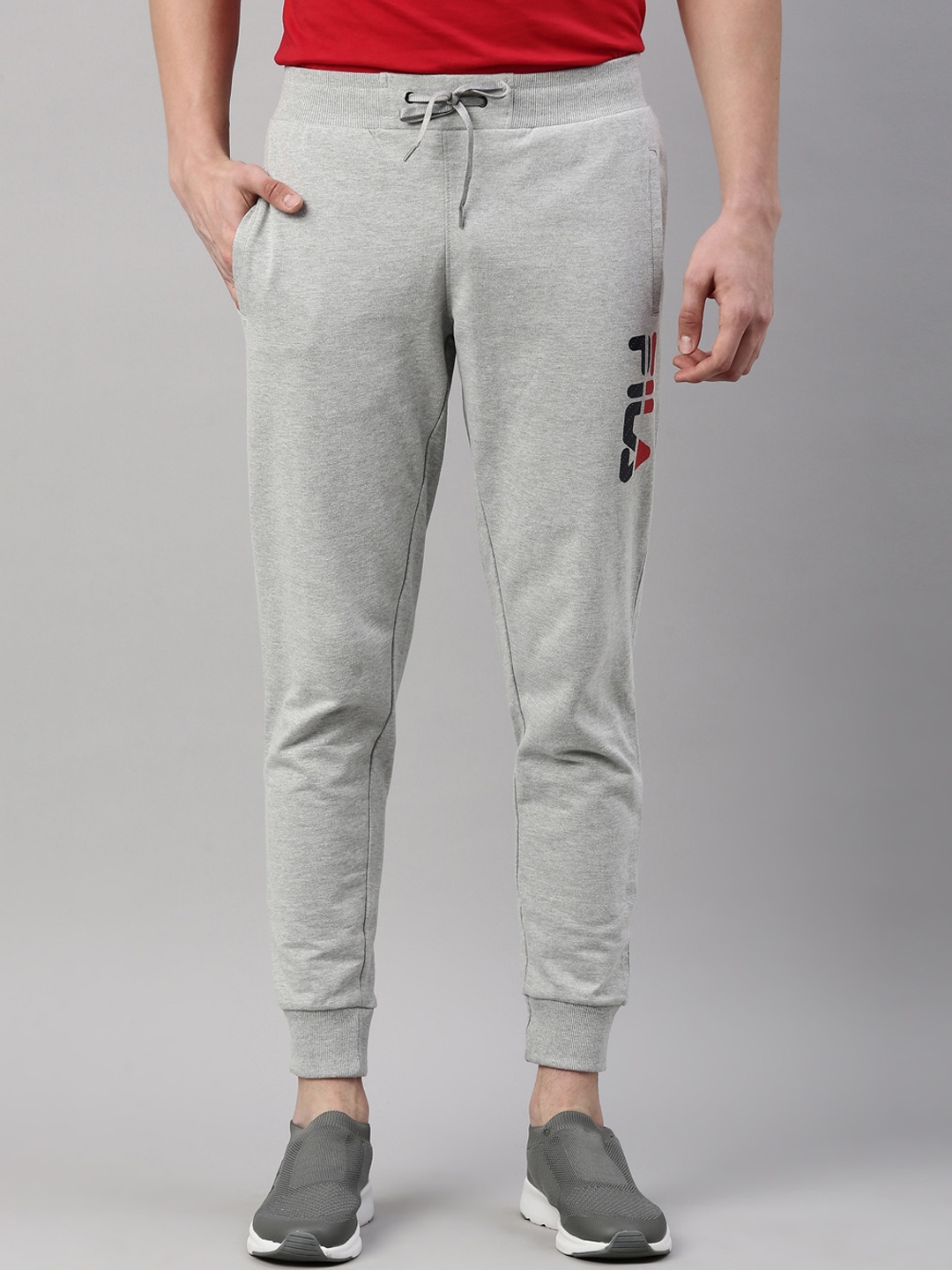 

FILA Men Grey Solid Cotton Joggers