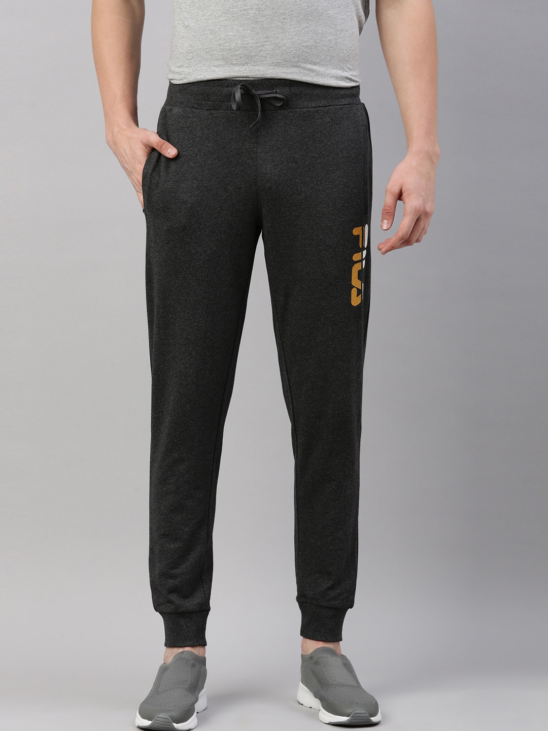 

FILA Men Grey Melange Solid Cotton Joggers