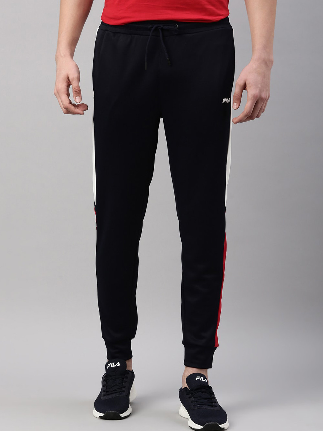 

FILA Men Blue & Red Solid Cotton Joggers