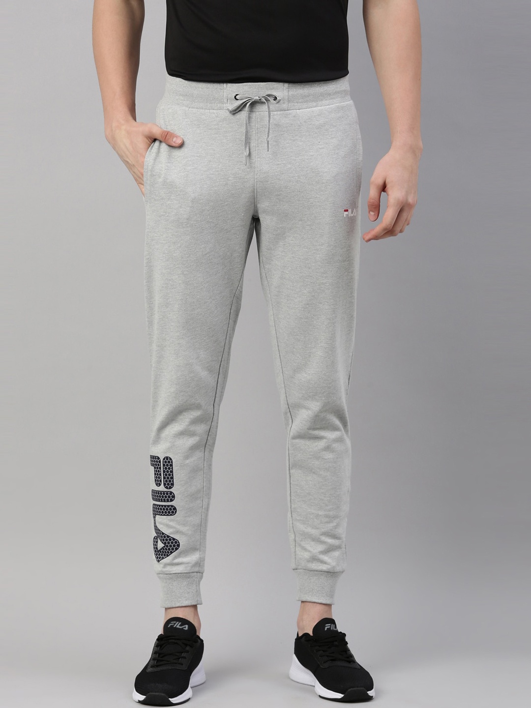 

FILA Men Grey Solid Cotton Joggers