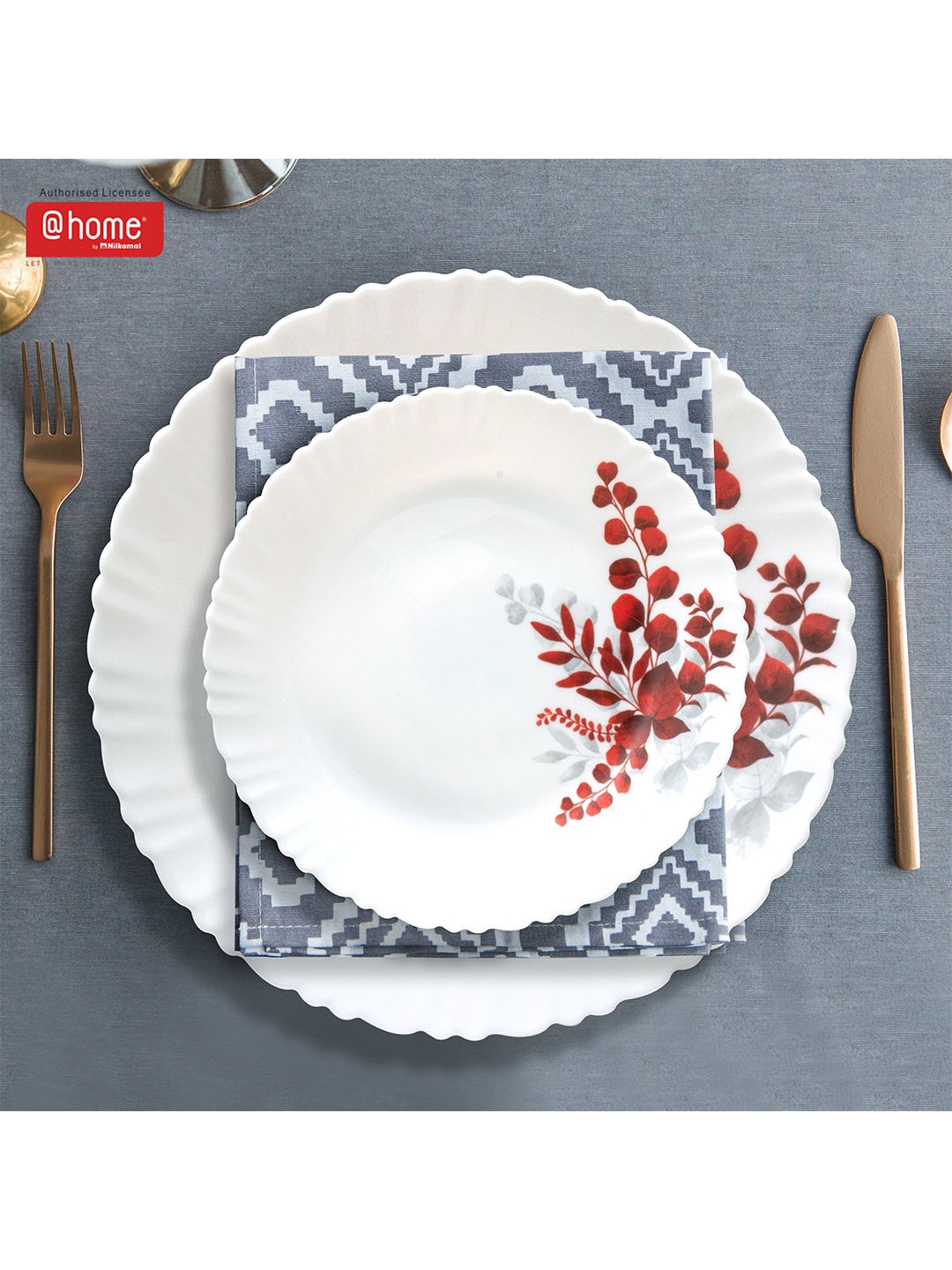 

Athome by Nilkamal Multicoloured 33 Pieces Floral Dinner Set, Multi