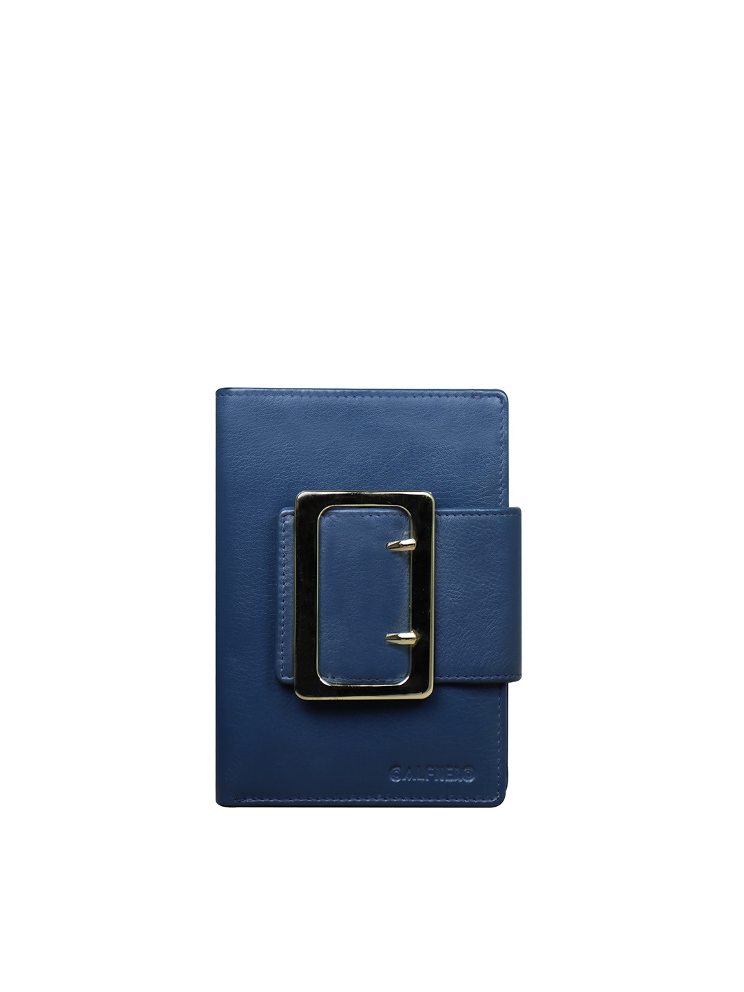 

CALFNERO Women Navy Blue Leather Two Fold Wallet