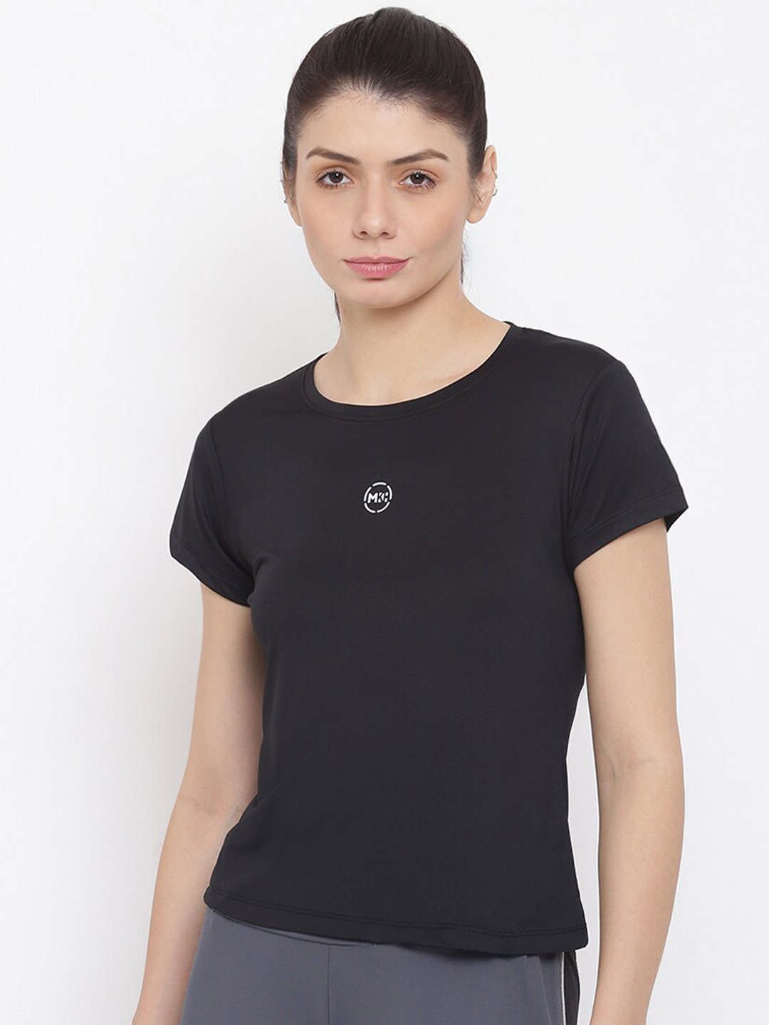 

MKH Women Black Dri-FIT Running T-shirt