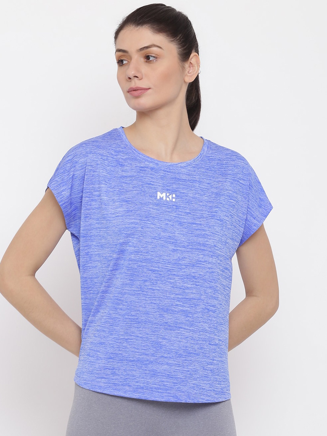 

MKH Women Blue Extended Sleeves Dri-FIT Sports T-shirt