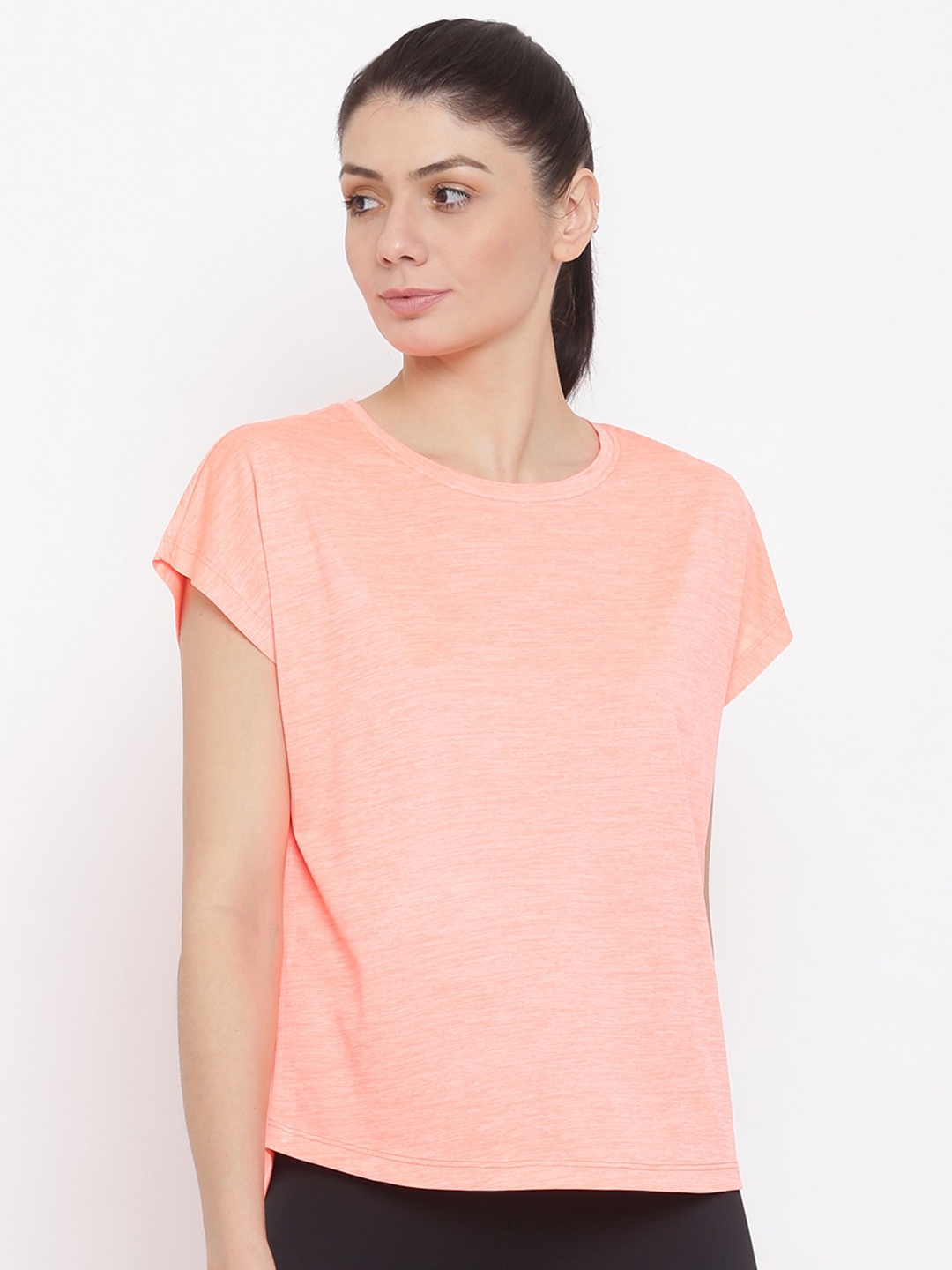 

MKH Women Orange Dri-FIT Sports T-shirt