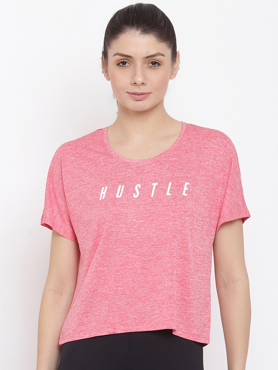 

MKH Typography Printed Dri-FIT Sports T-shirt, Pink