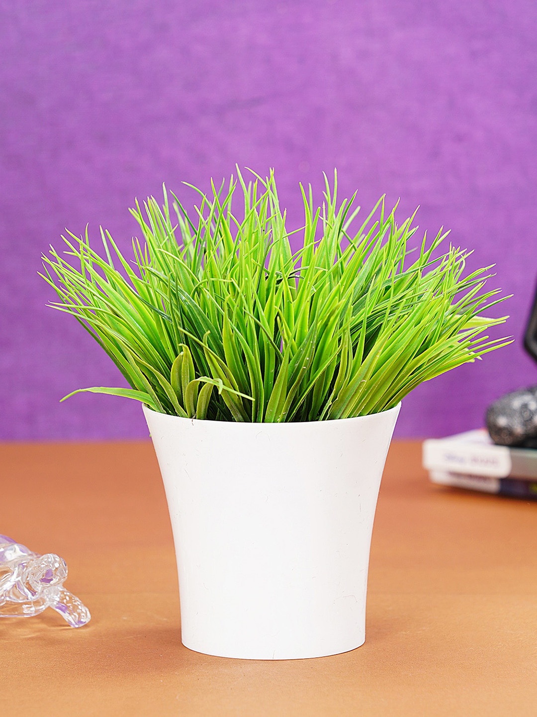 

Dekorly Green & White Solid Artificial Plant with Pot