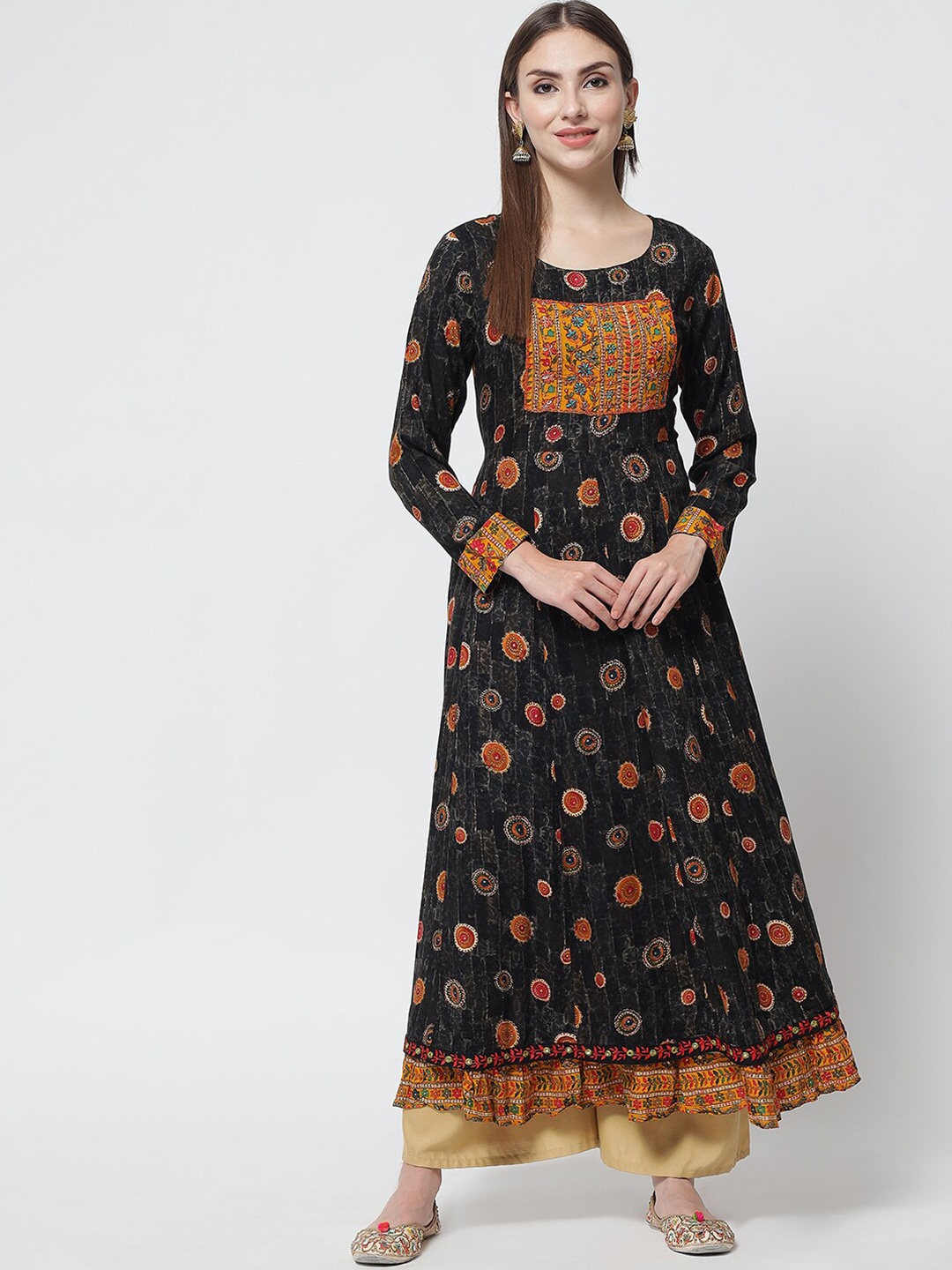 

Pankvi Black Ethnic Motifs Maxi Dress
