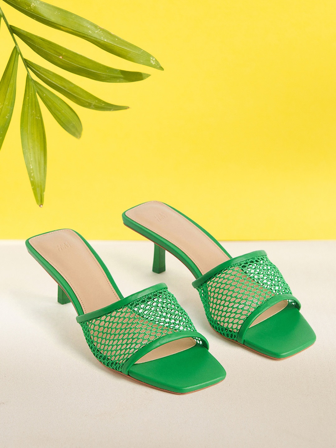 

H&M Mules Green Kitten Mules