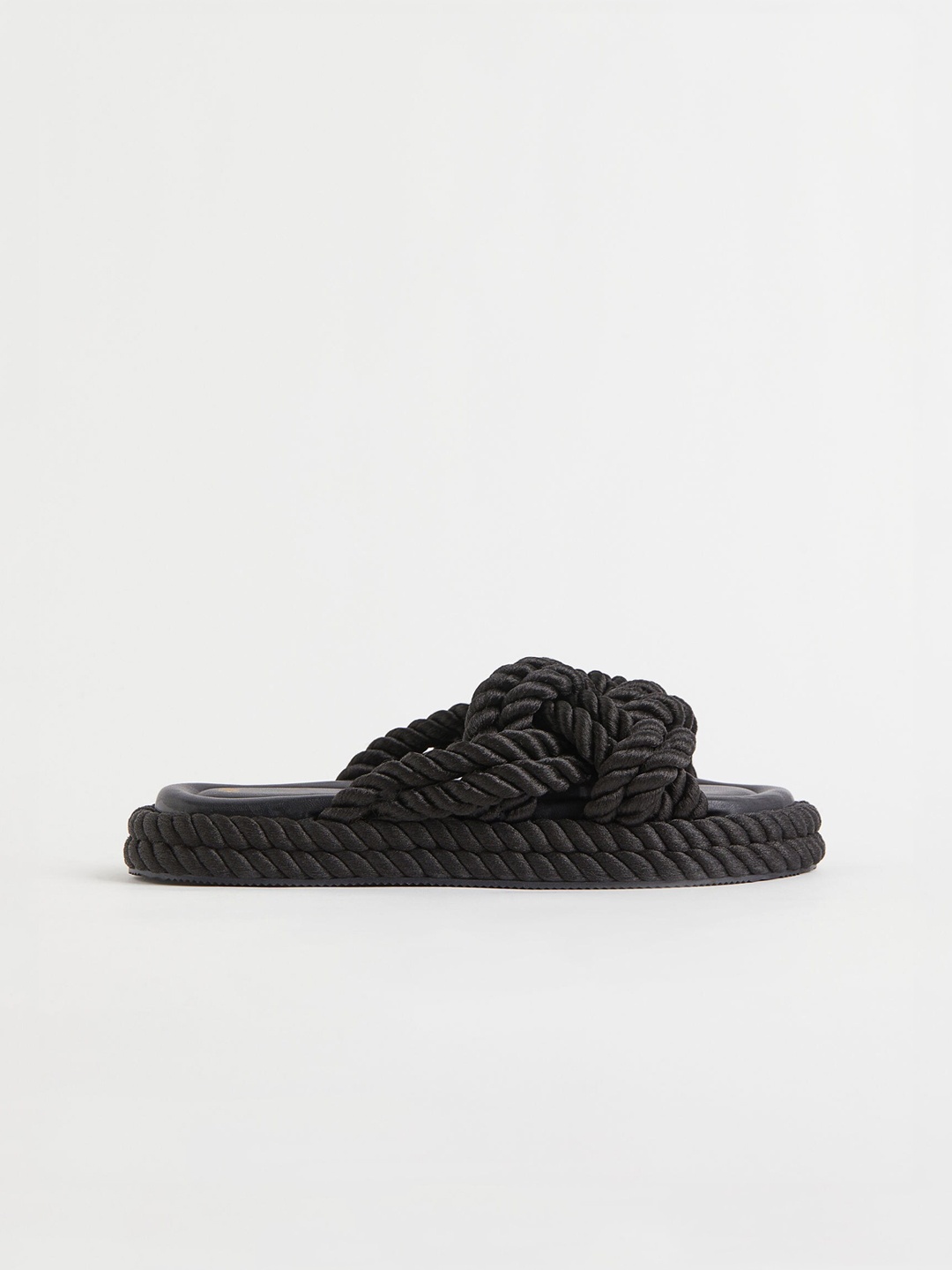 

H&M Black Braided Slides