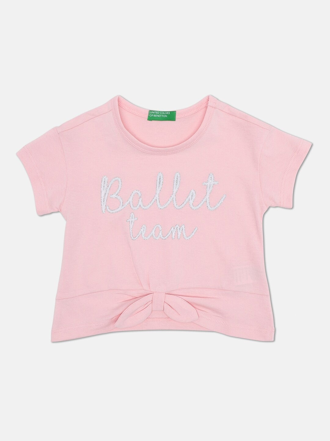 

United Colors of Benetton Girls Pink Typography Printed T-shirt