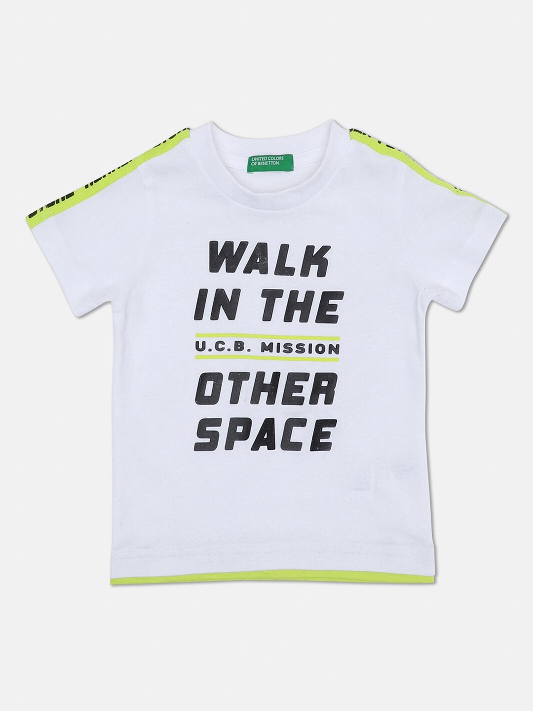 

United Colors of Benetton Boys White Typography Printed T-shirt
