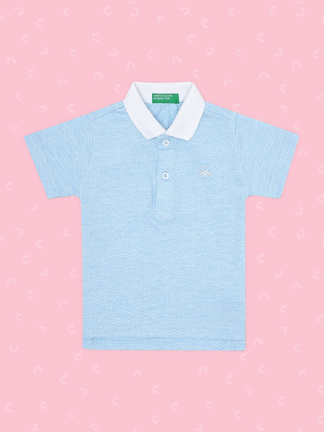 

United Colors of Benetton Boys Blue Polo Collar T-shirt