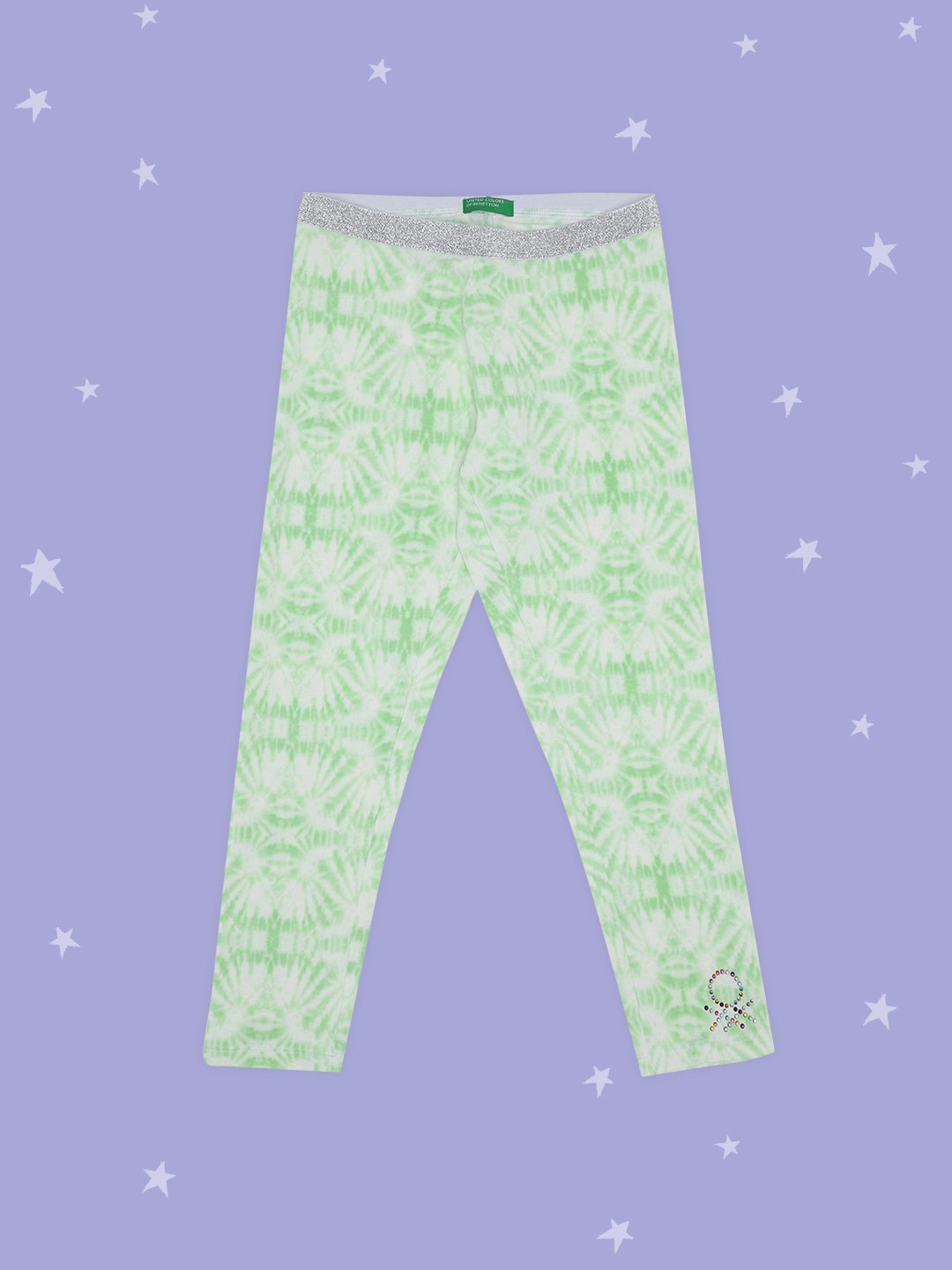 

United Colors of Benetton Girls Green Floral Printed Trousers