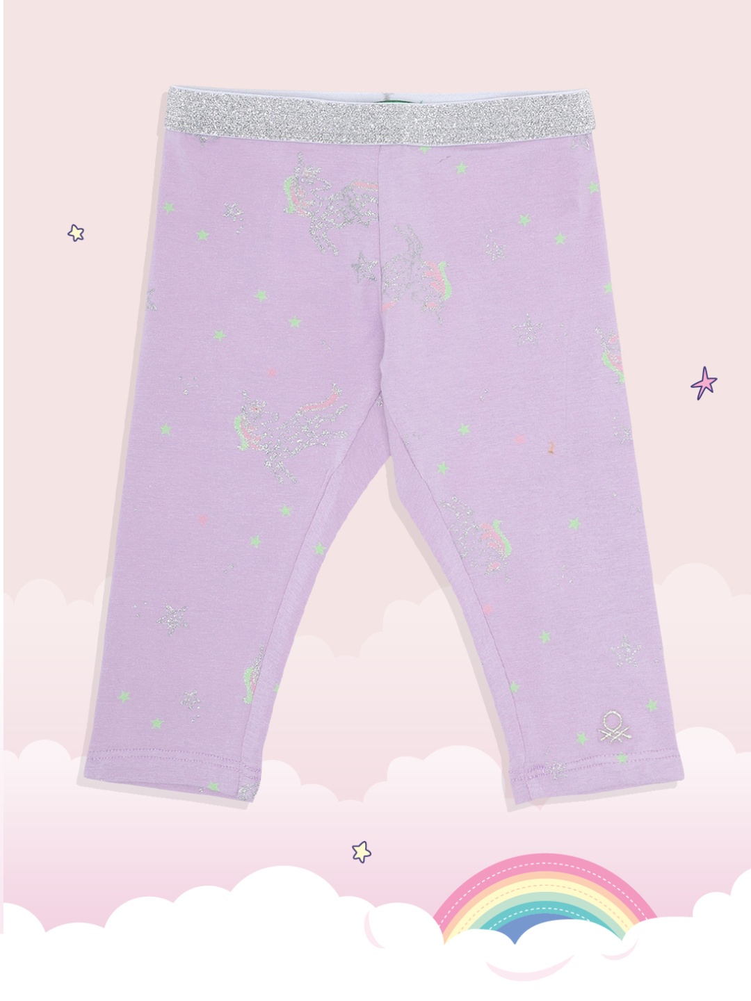 

United Colors of Benetton Girls Purple Floral Printed Trousers