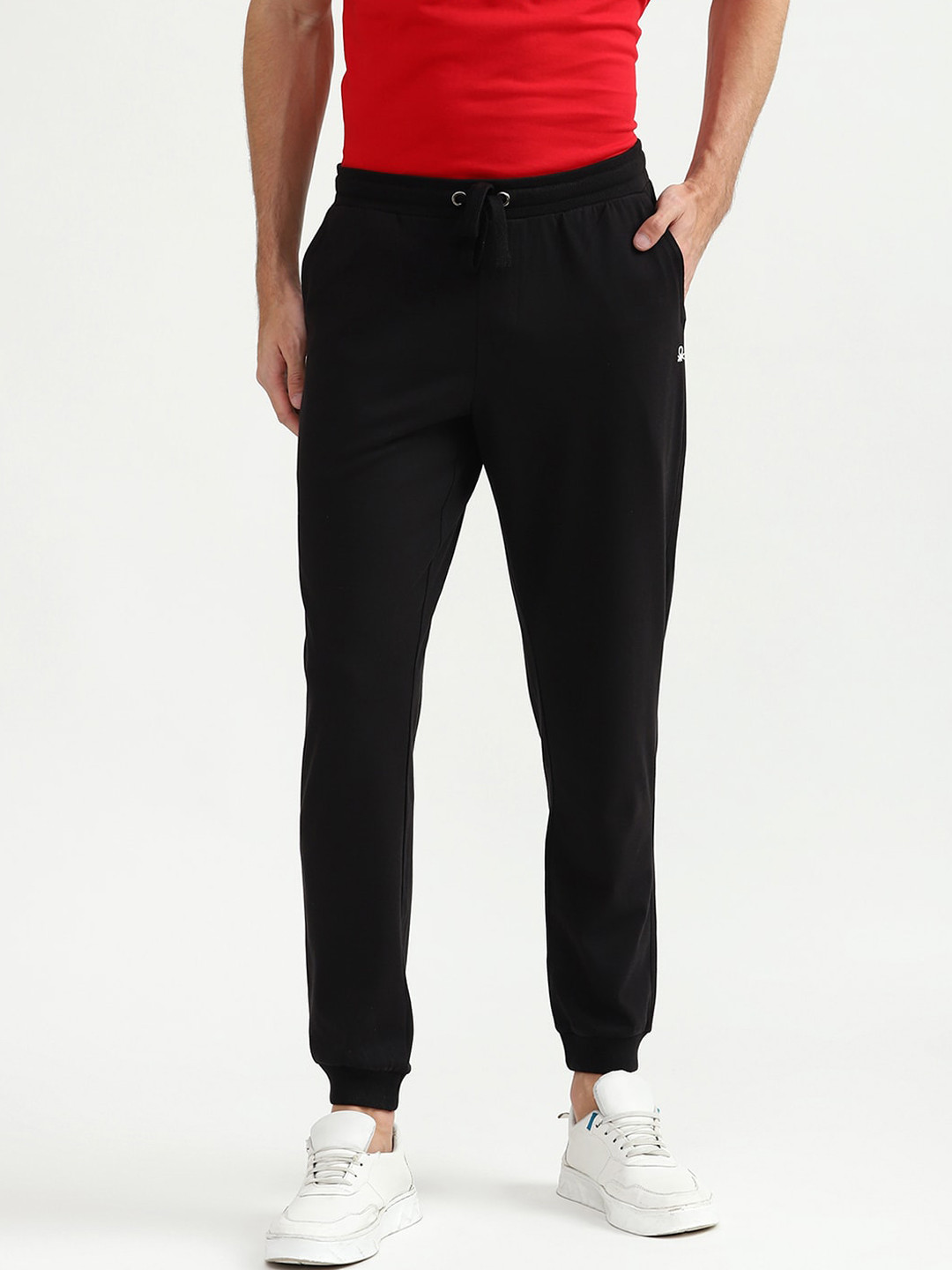 

United Colors of Benetton Men Black Cotton Joggers Trousers