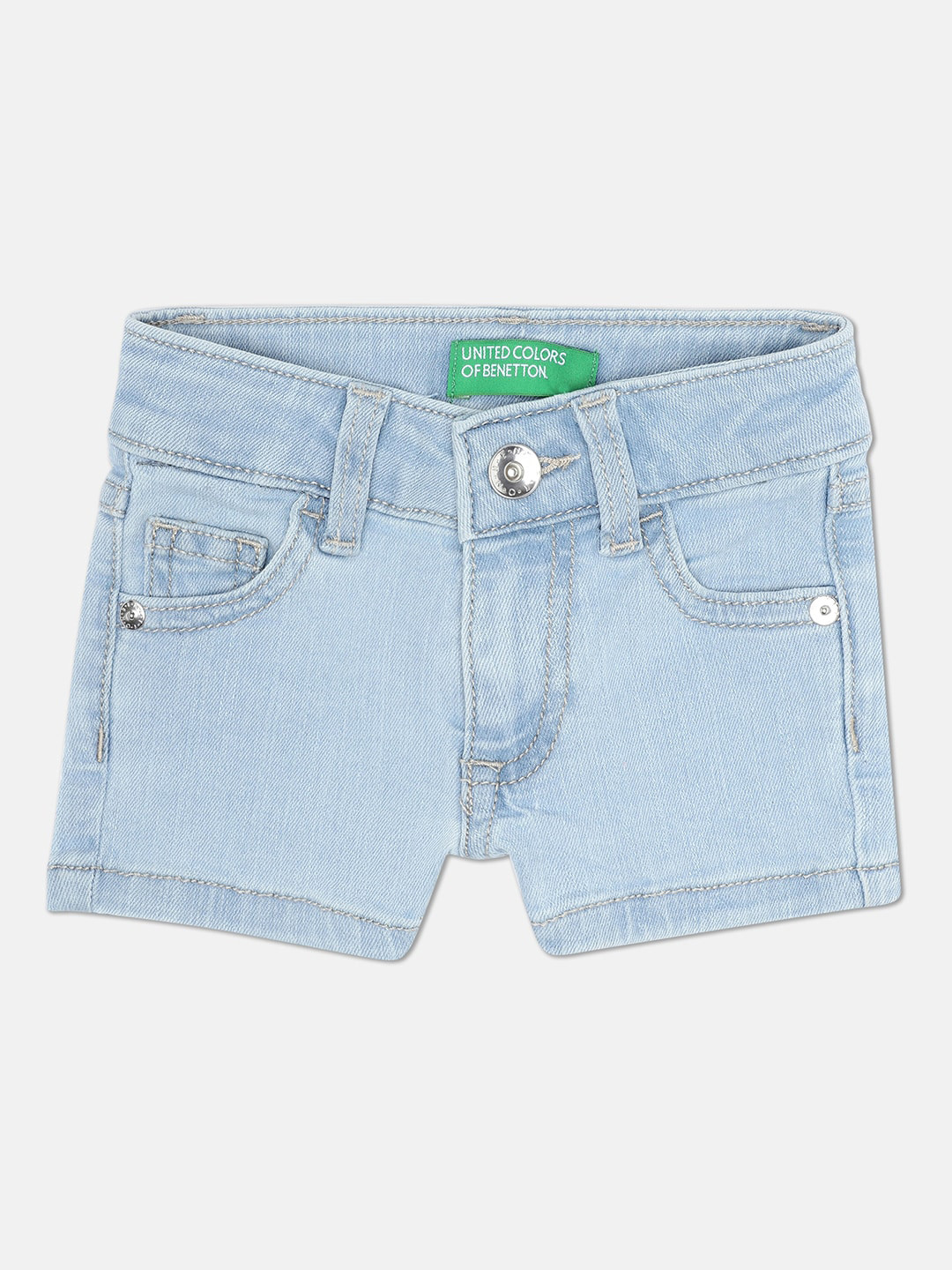 

United Colors of Benetton Girls Blue Washed Denim Shorts