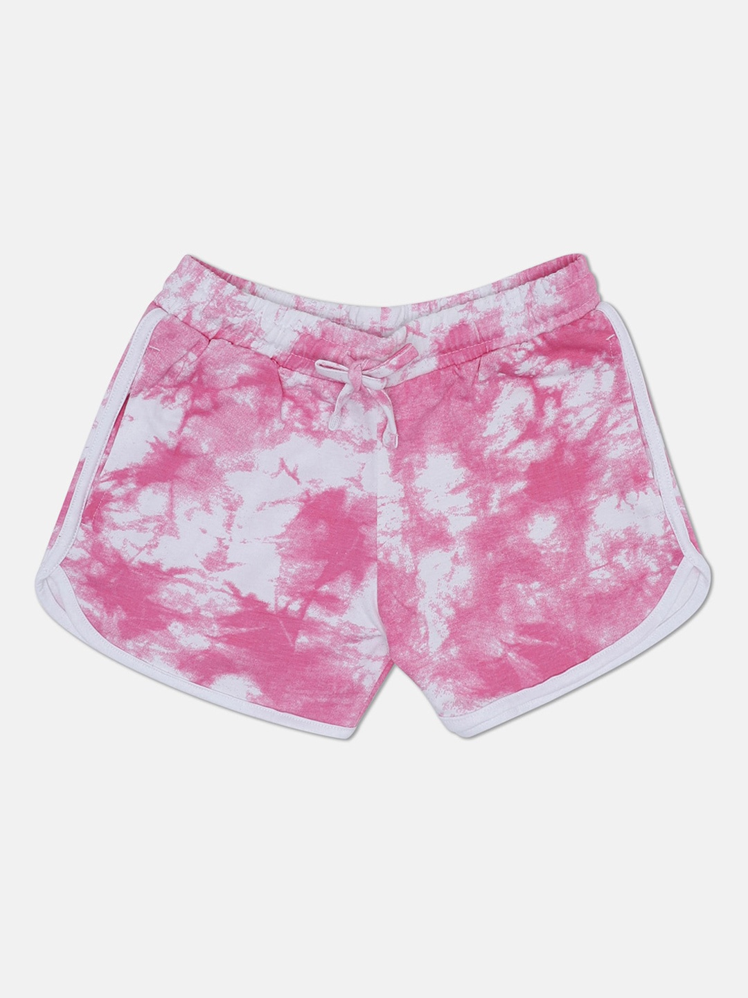 

United Colors of Benetton Girls Pink Tie & Die Printed Cotton Shorts