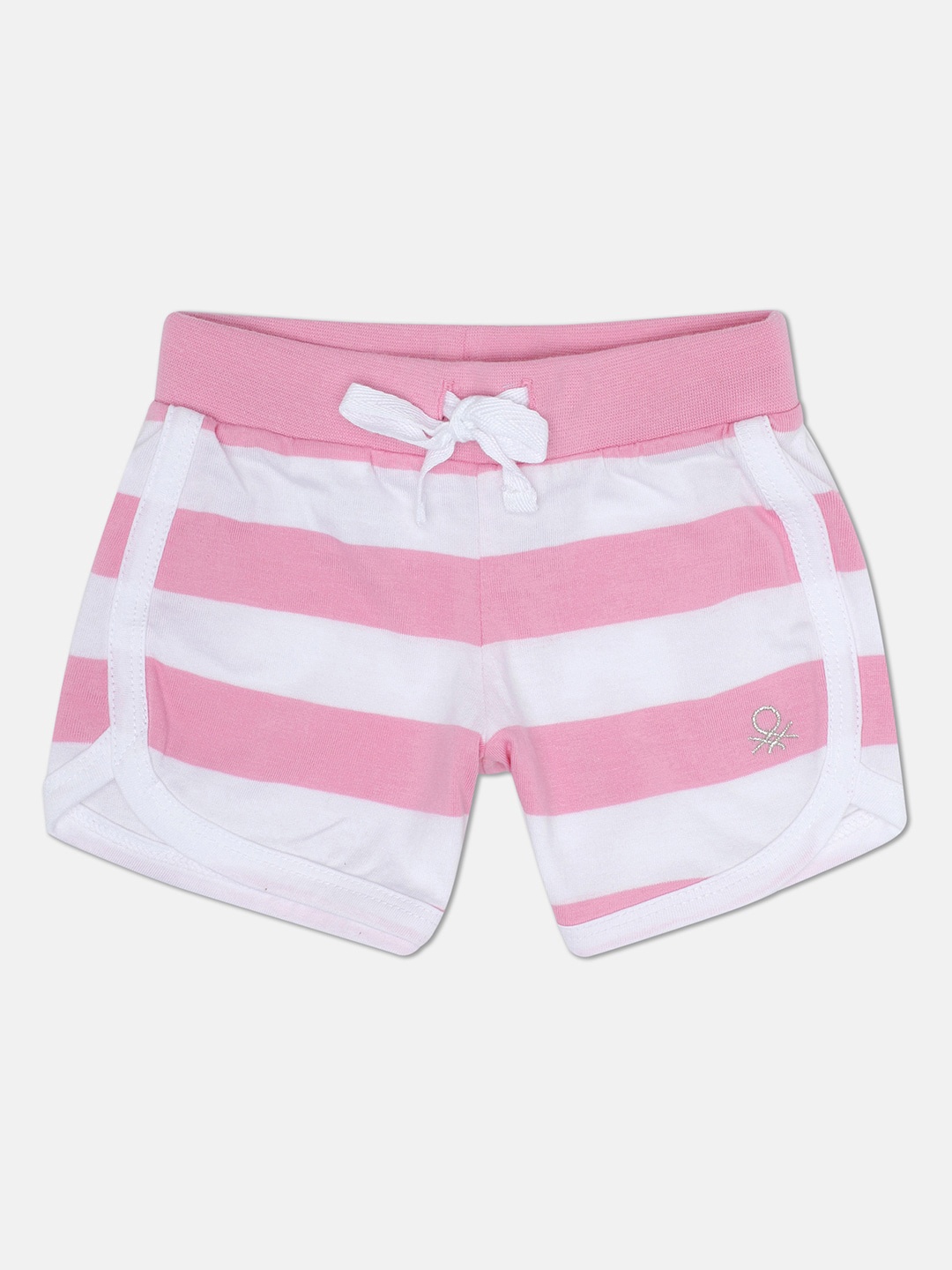 

United Colors of Benetton Girls Pink Striped Shorts