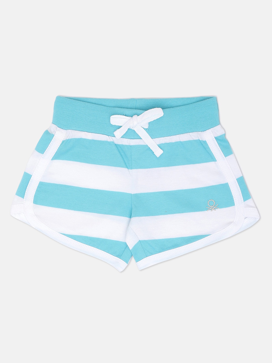 

United Colors of Benetton Girls Blue Striped Shorts