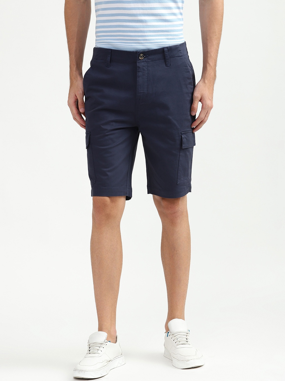 

United Colors of Benetton Men Navy Blue Cargo Shorts