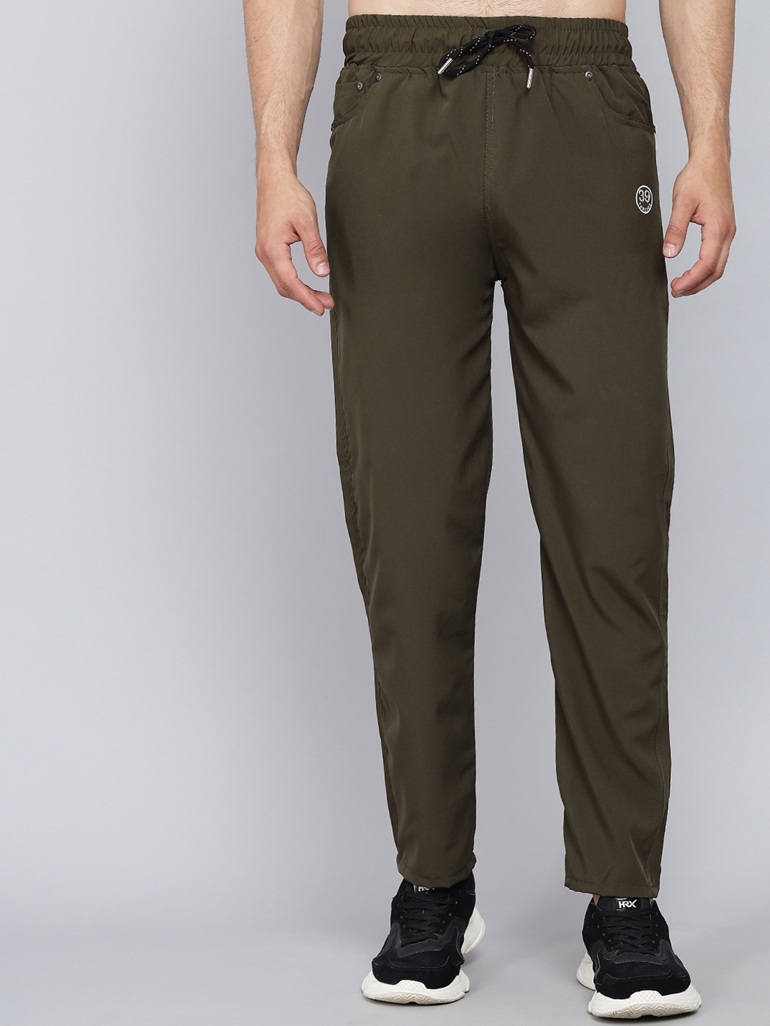 

39 THREADS Men Olive-Green Solid Track Pants