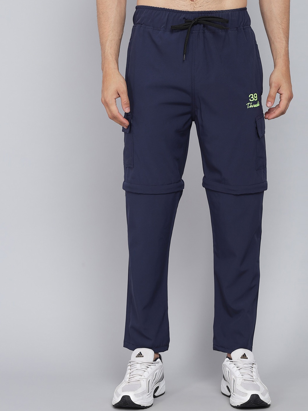 

39 THREADS Men Navy Blue Solid Convertible Track Pants
