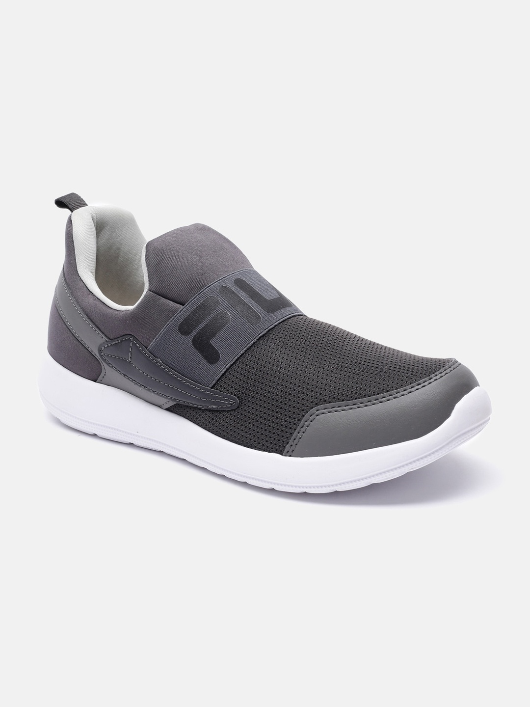 

FILA Men Grey Woven Design PU Slip-On Sneakers
