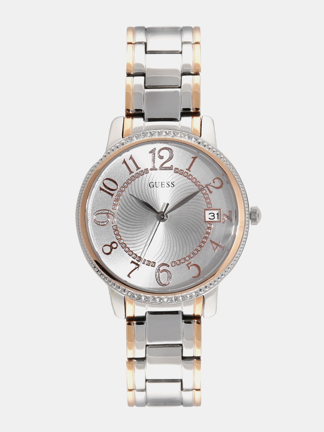 

GUESS Women Silver-Toned Dial Watch W0929L3