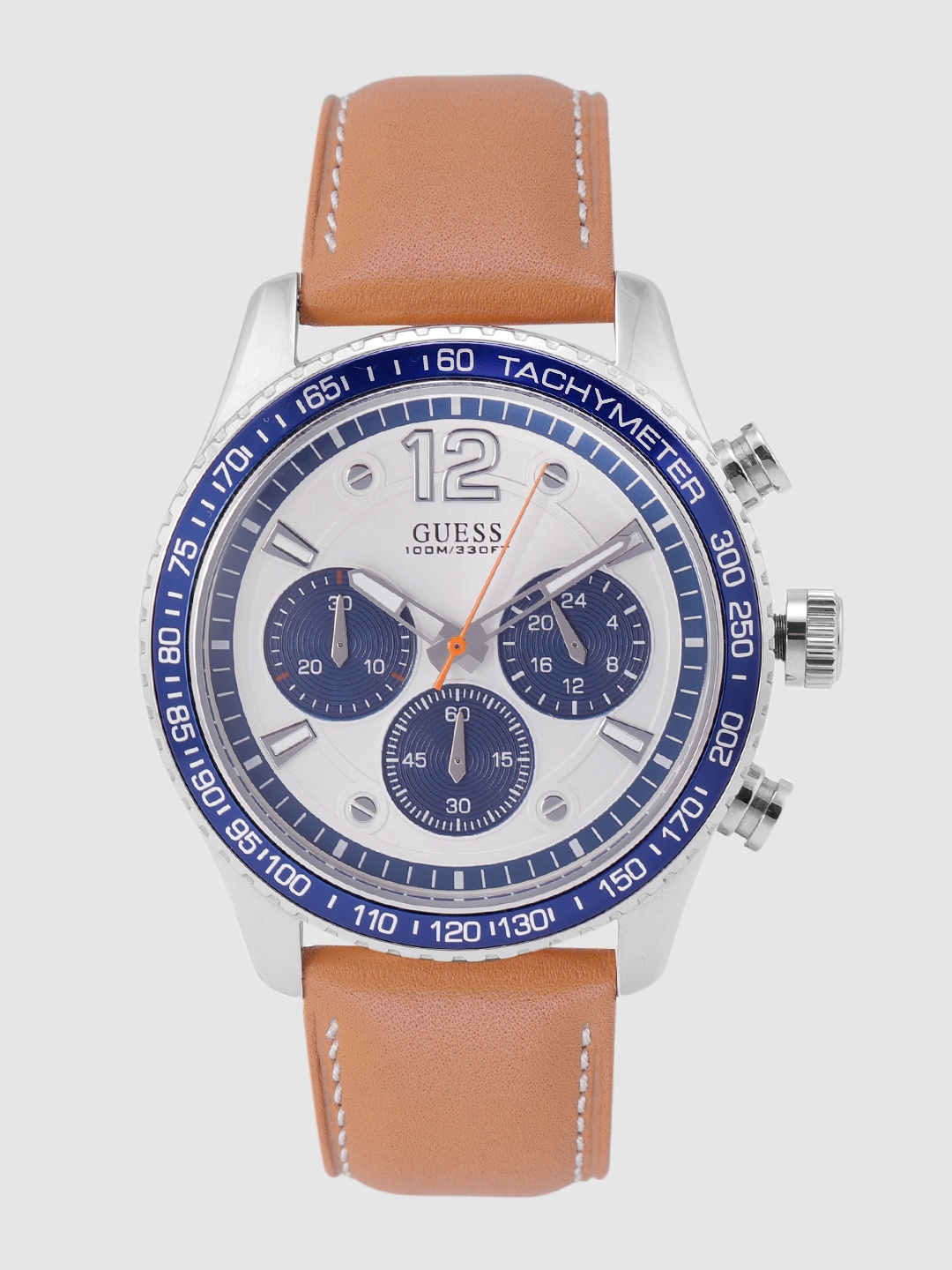 

GUESS Men Silver-Toned Analogue Watch W0970G1