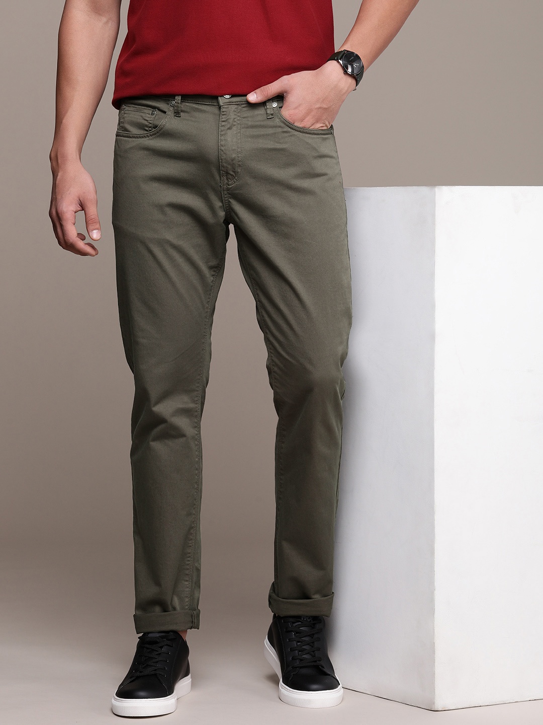 

Nautica Men Slim Fit Chinos Trouser, Olive