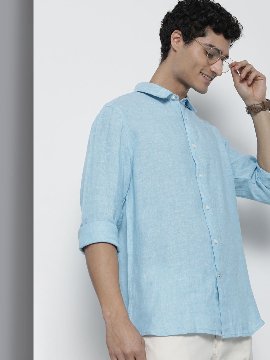 

Nautica Men Solid Classic Casual Shirt, Blue