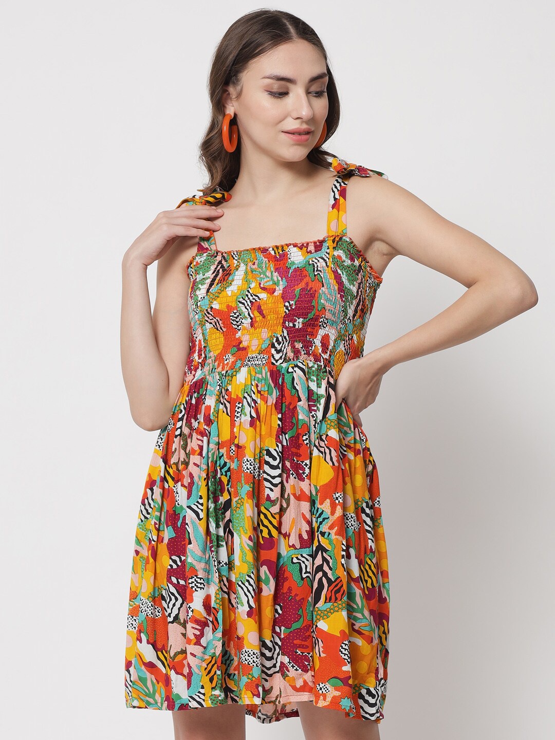 

The Dry State Red & Green Mini Dress