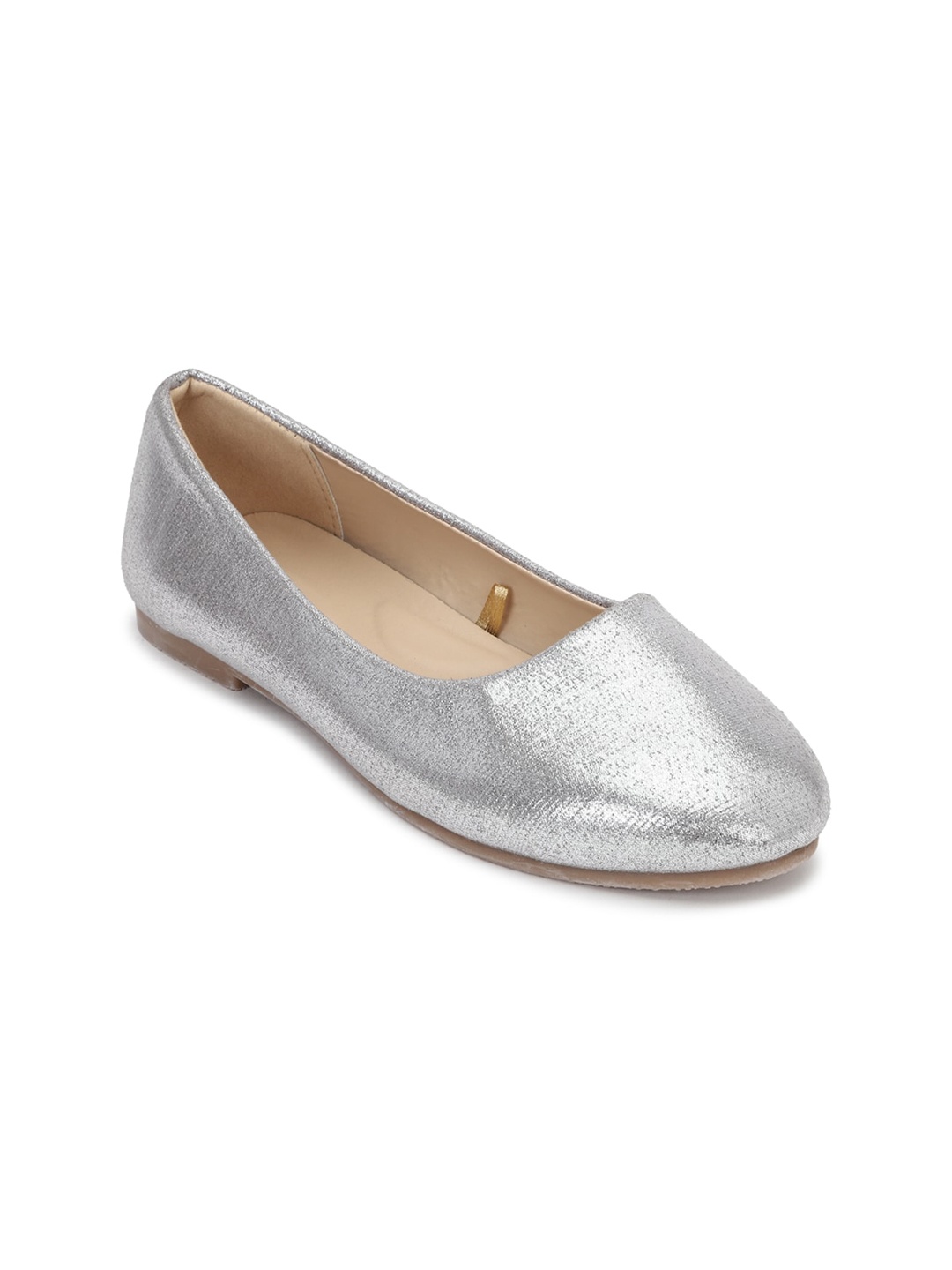 

Van Heusen Woman Women Silver-Toned Solid Party Ballerinas