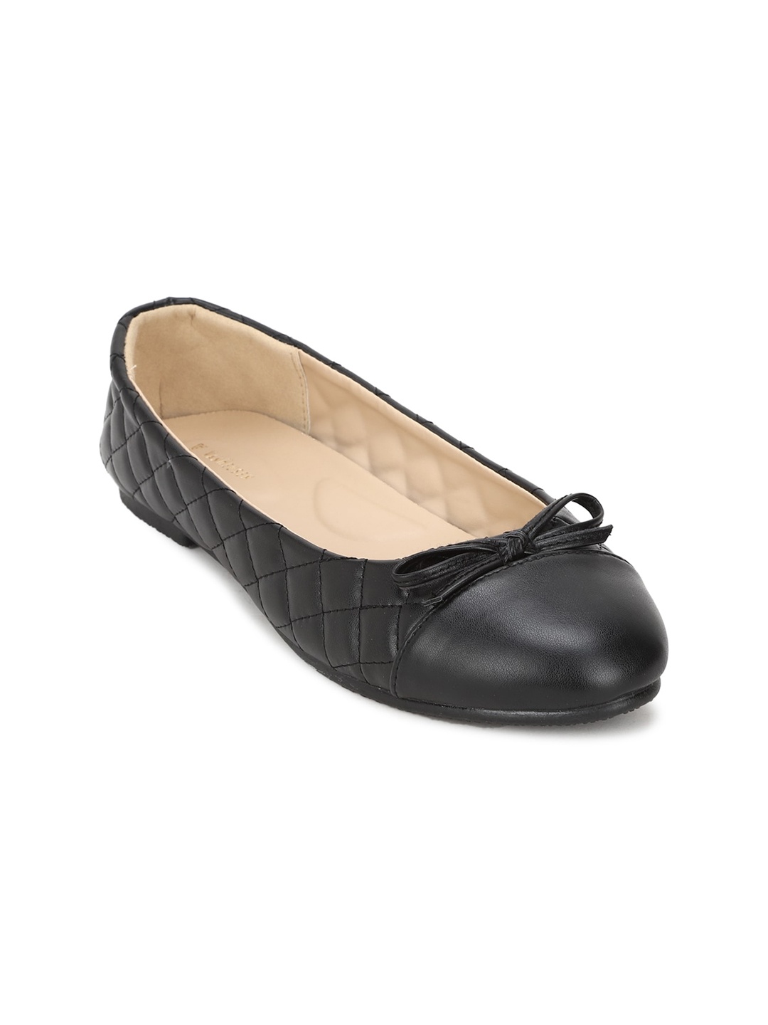 

Van Heusen Woman Black Textured Ballerinas with Bows Flats