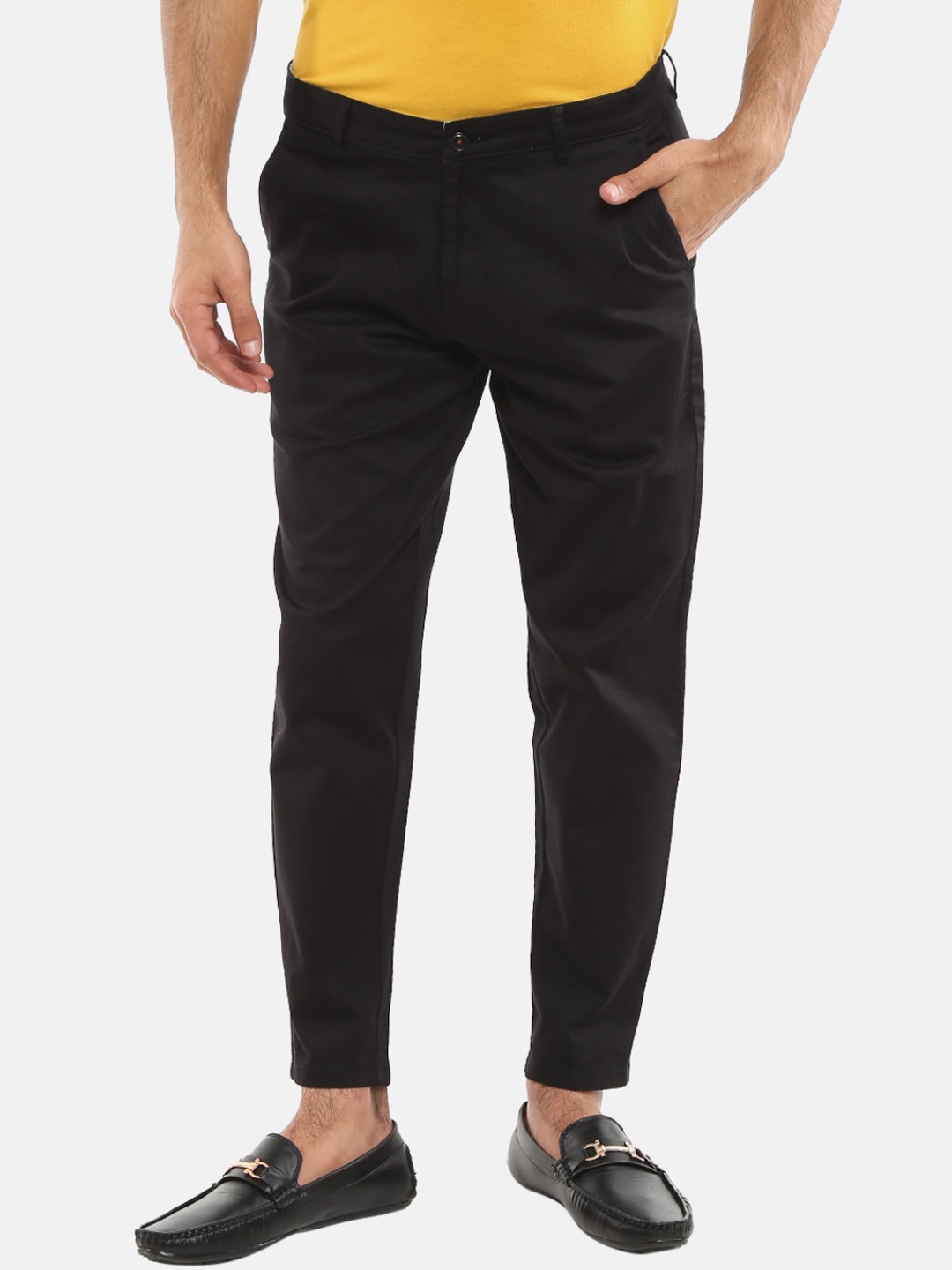 

V-Mart Men Black Slim Fit Easy Wash Trousers