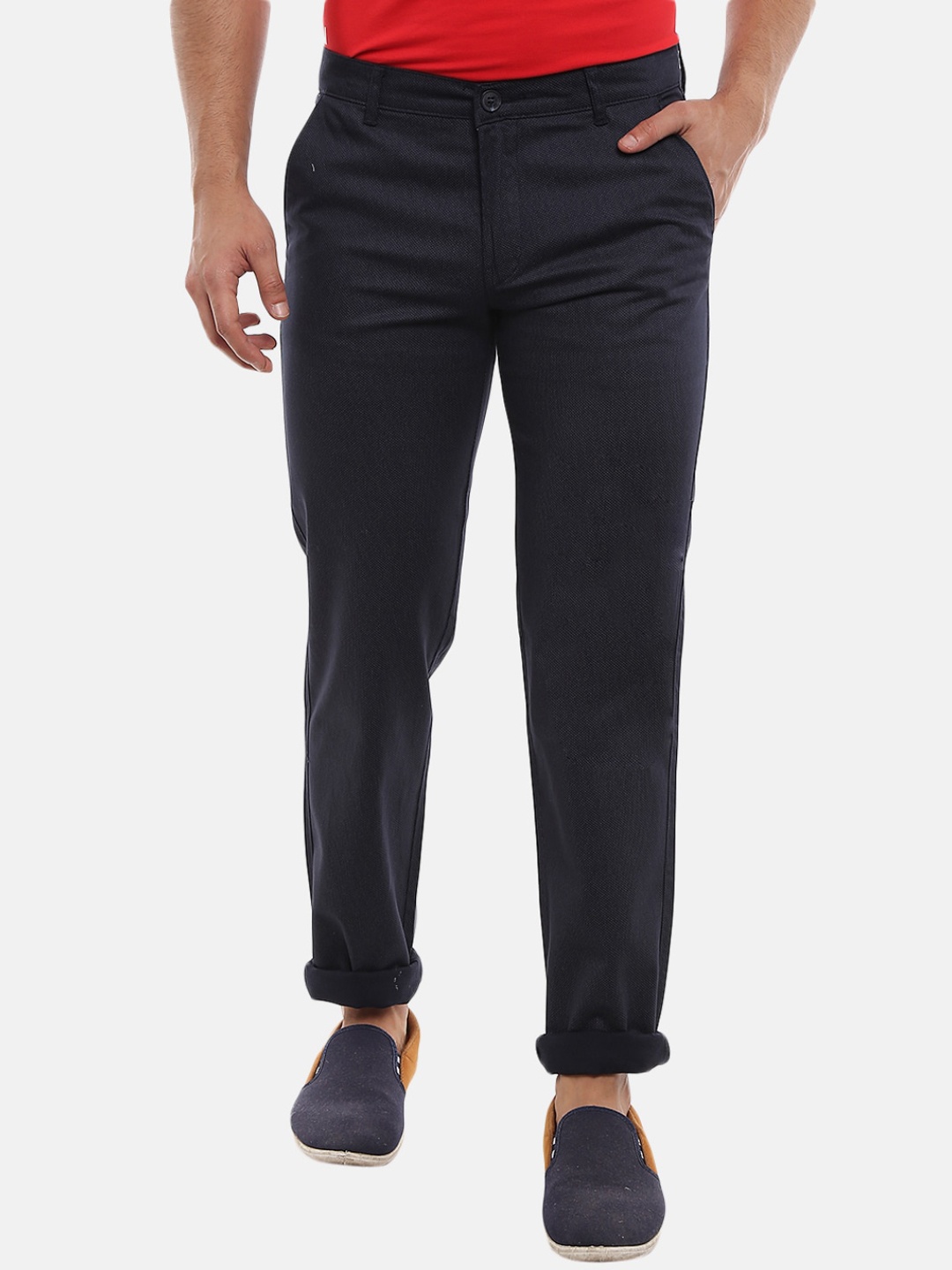 

V-Mart Men Blue Slim Fit Easy Wash Trousers