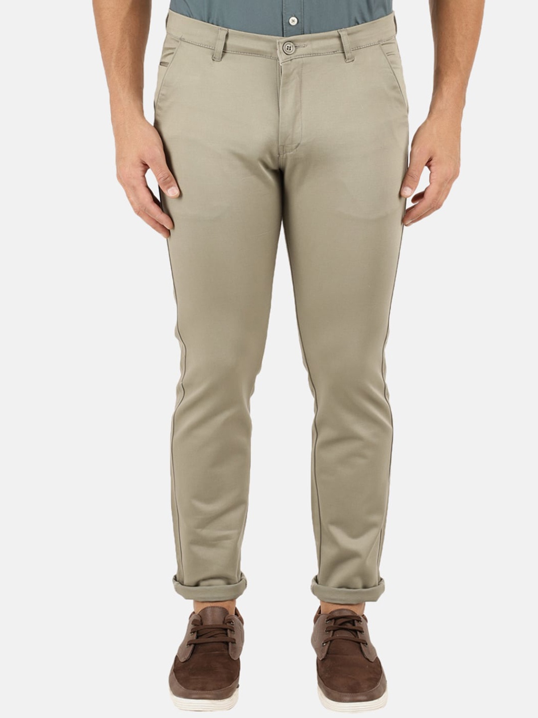 

V-Mart Men Olive Green Slim Fit Easy Wash Chinos Trousers