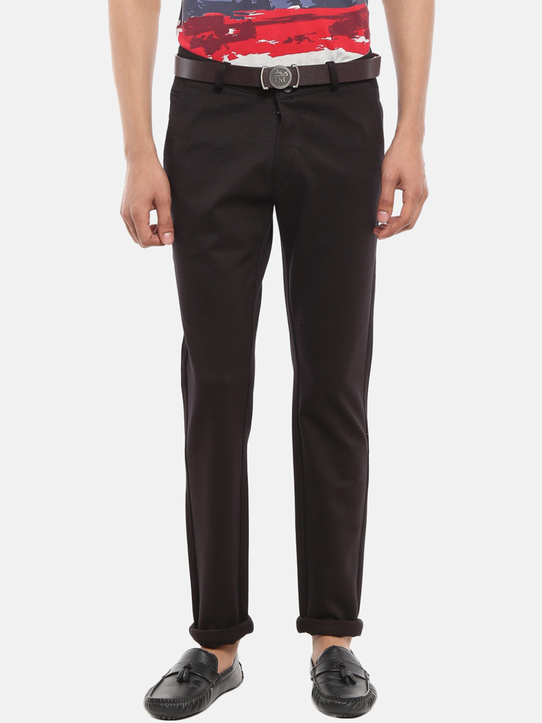 

V-Mart Men Black Slim Fit Easy Wash Chinos Trousers