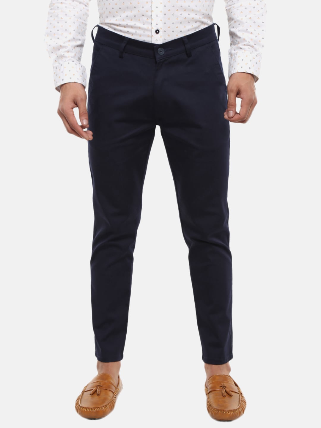 

V-Mart Men Navy Blue Slim Fit Easy Wash Trousers
