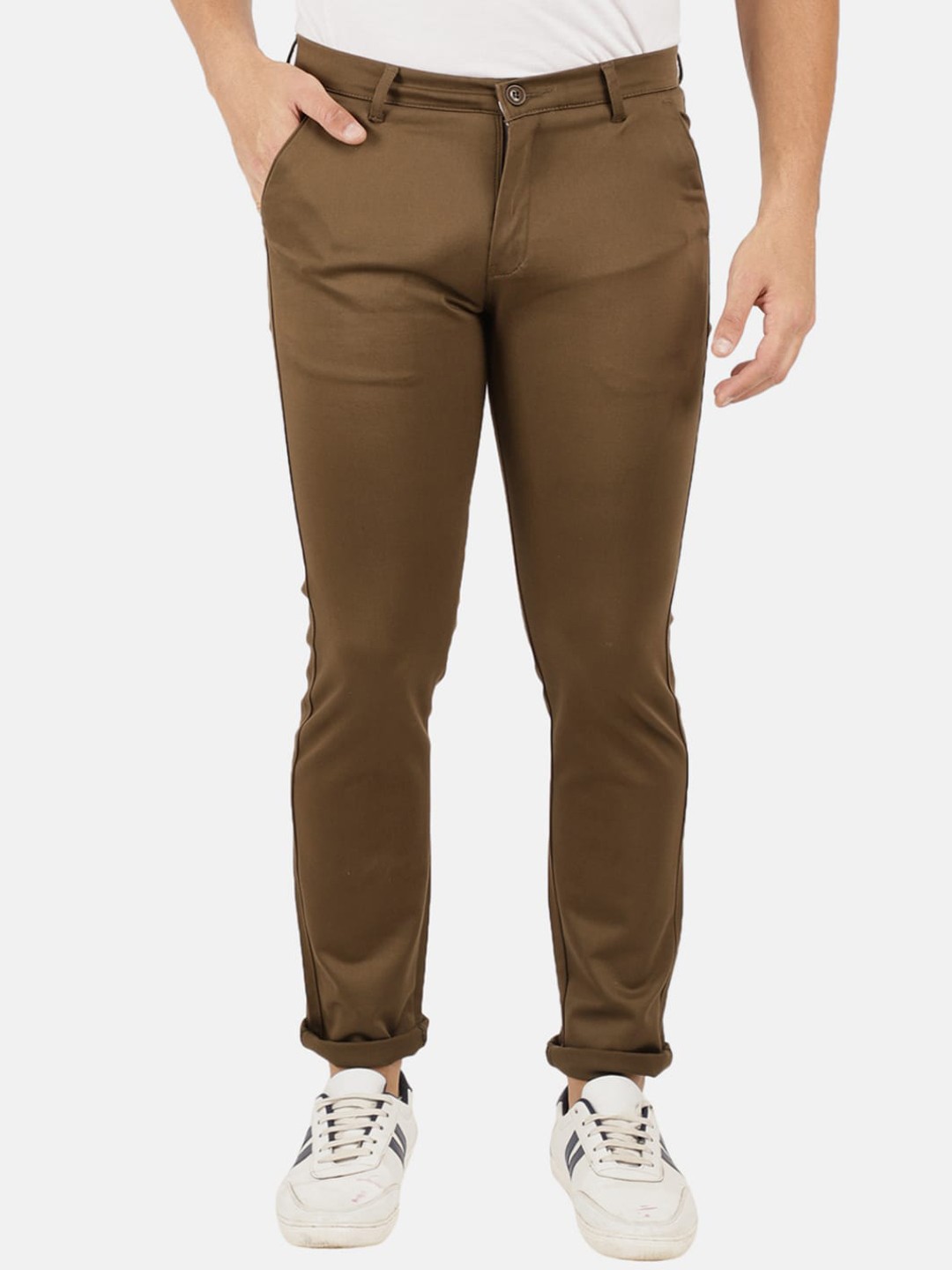 

V-Mart Men Brown Slim Fit Easy Wash Trousers