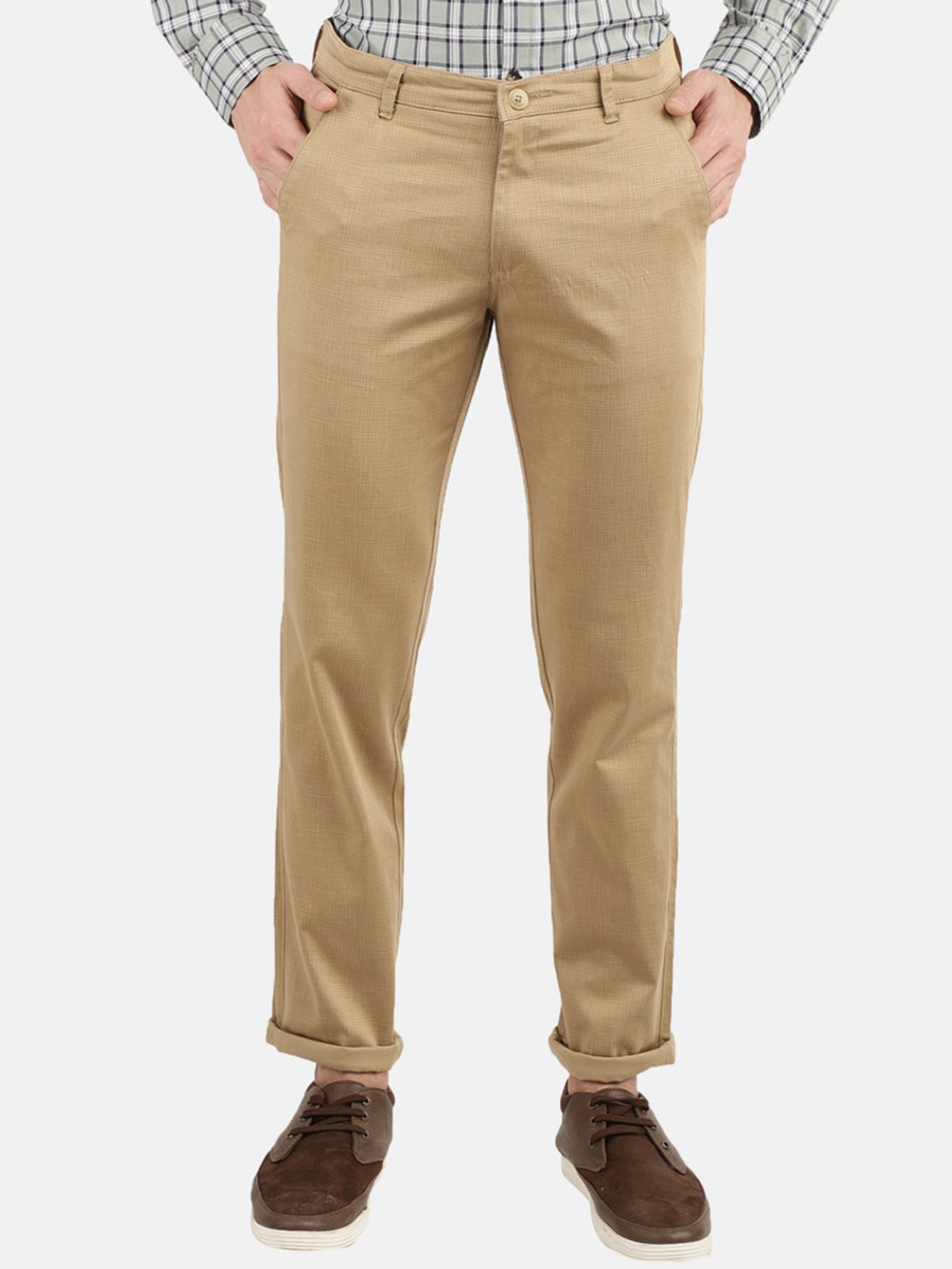 

V-Mart Men Khaki Slim Fit Easy Wash Chinos Cotton Trousers