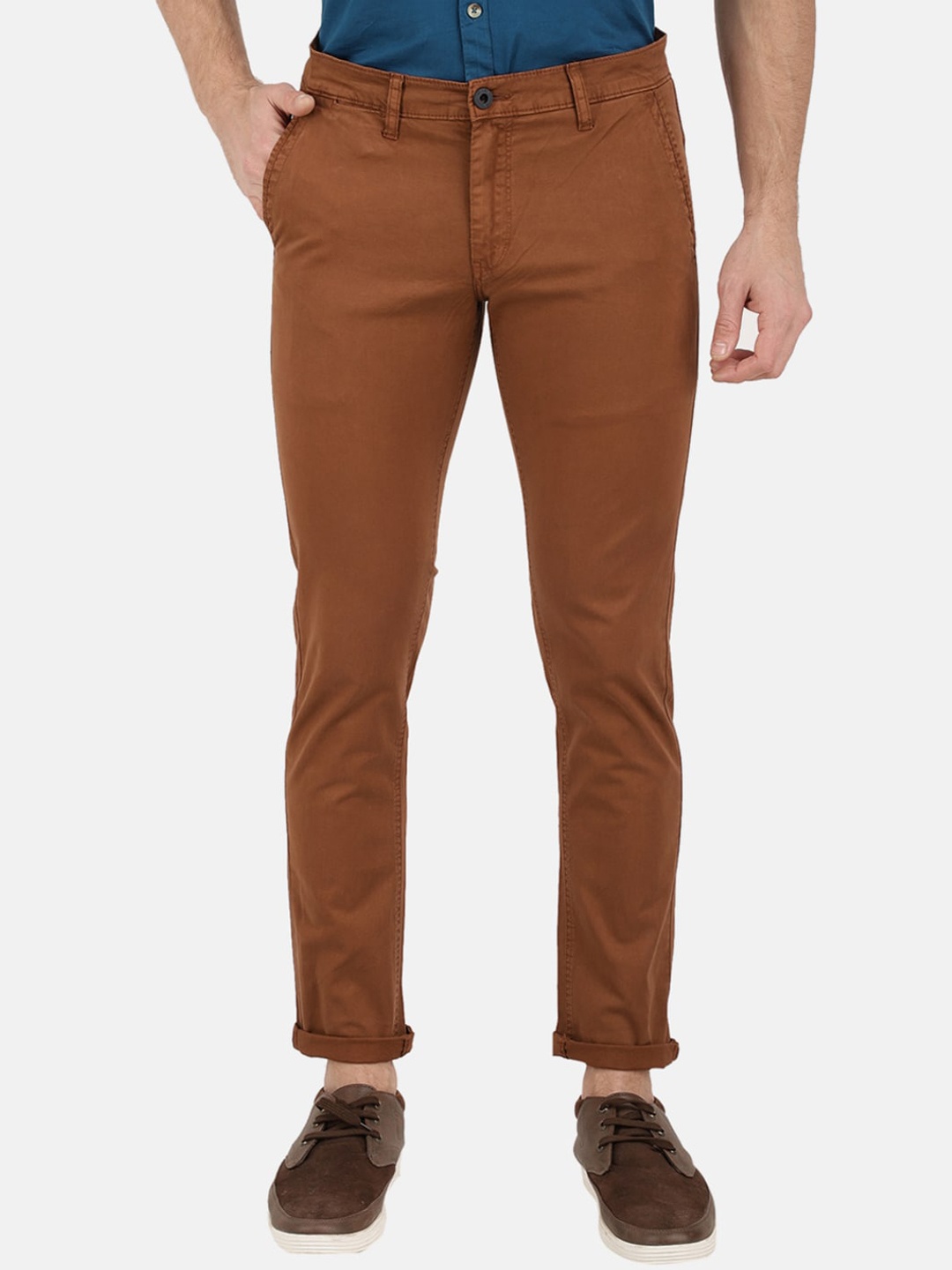 

V-Mart Men Brown Slim Fit Easy Wash Chinos Trousers