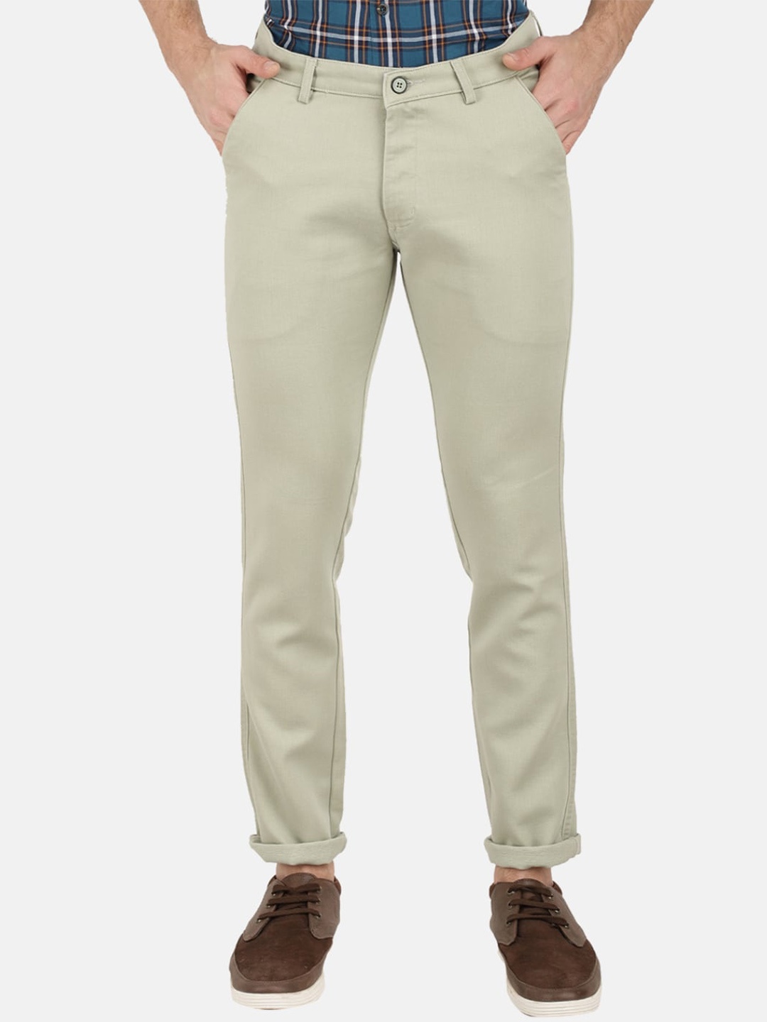 

V-Mart Men Green Slim Fit Easy Wash Trousers