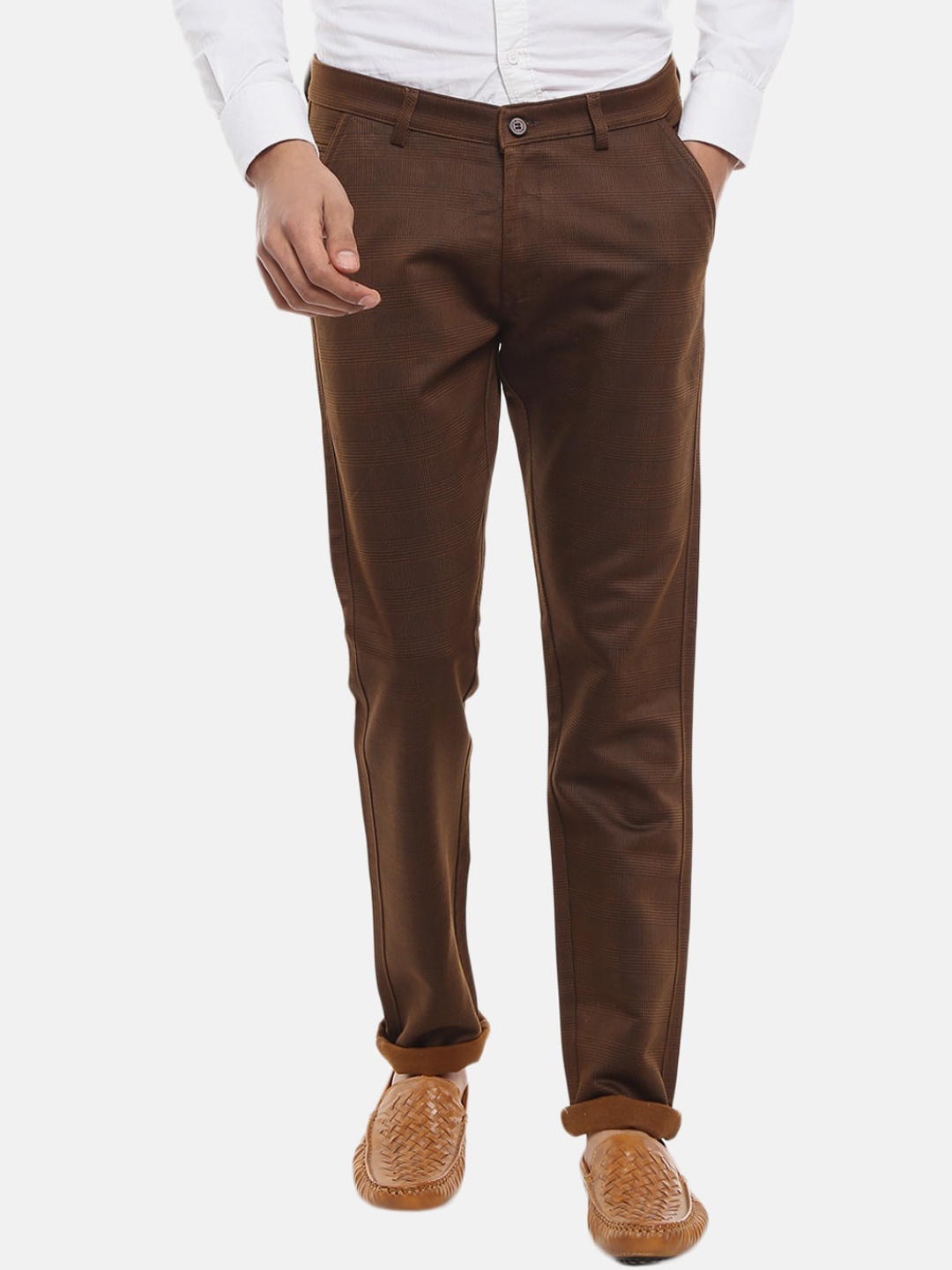 

V-Mart Men Brown Slim Fit Easy Wash Chinos Trousers