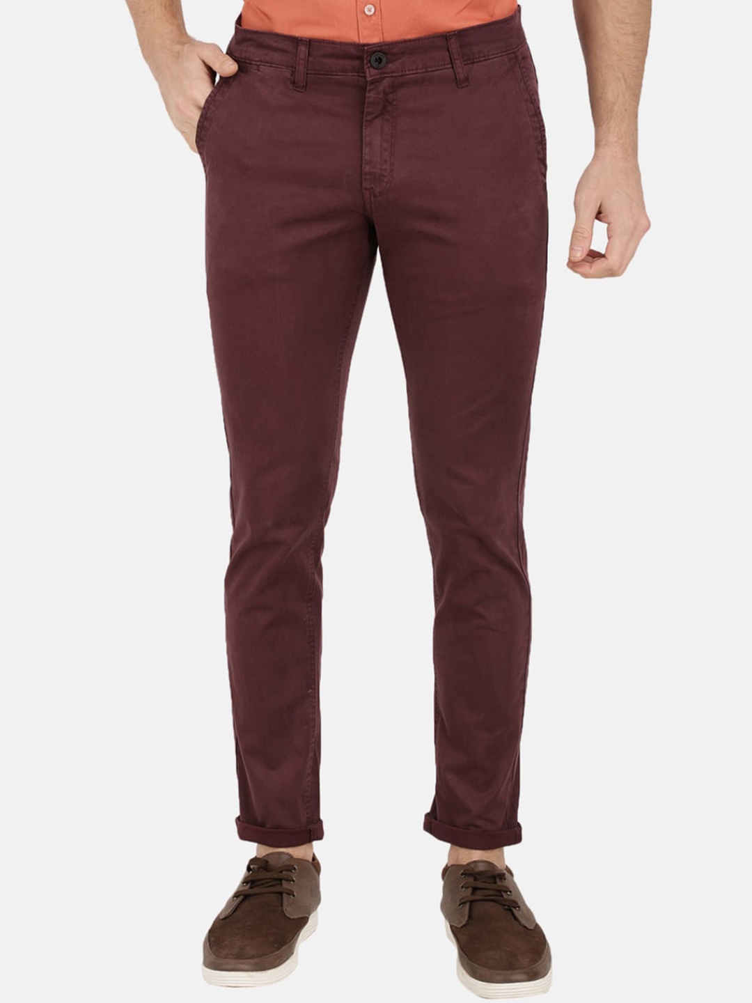 

V-Mart Men Maroon Slim Fit Easy Wash Cotton Chinos Trousers